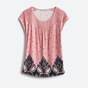 Daniel Rainn Mendry Crochet Detail Knit Top Women’s Size Small NWT